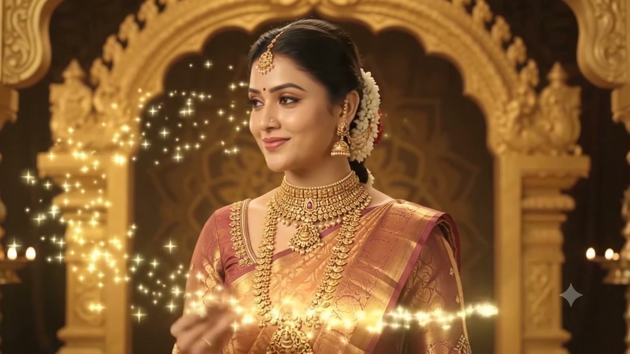 Bride in gold jewellery